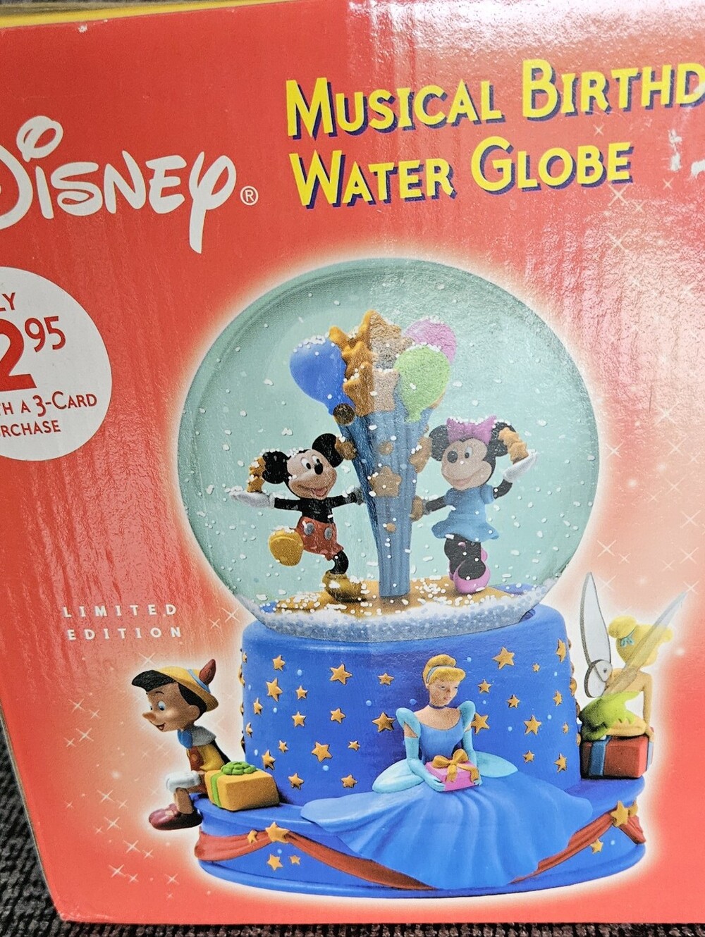 NEW, Vtg (2001) Wind Up Disney Musical Bday Globe. Walt Disneys 100th Bday.
